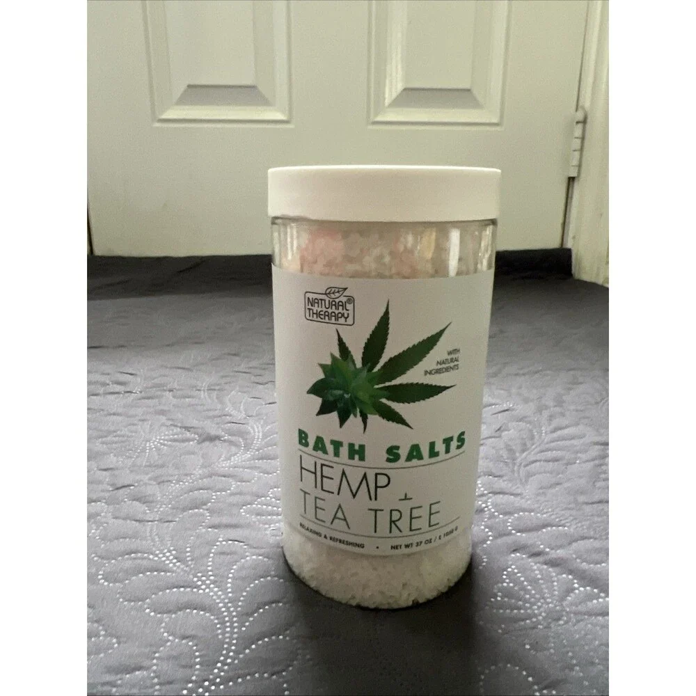 Natural Therapy Pure Hemp + Tea Tree Spa Soak Mineral Bath Salts (37oz) Wellness